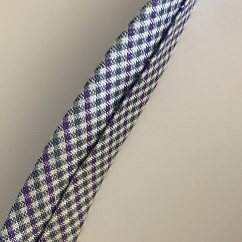 Ben Sherman Men's Tie 90% Silk Linen Lavender Olive Green Skinny - Picture 7 of 8