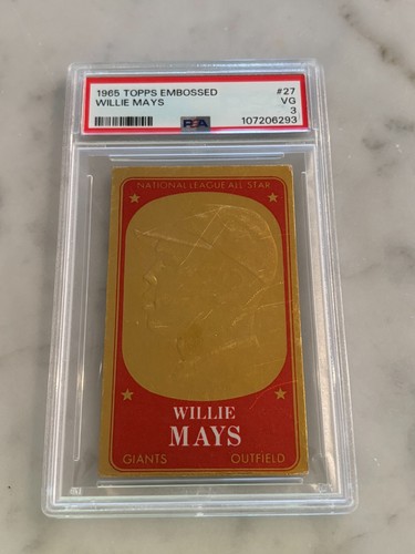 Willie Mays 1965 Topps en relieve #27 recién graduado PSA 3 en muy buena condición - Imagen 1 de 2