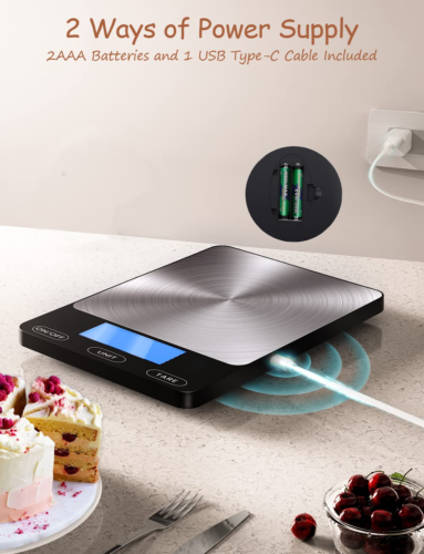 Food Scale -33Lb Digital Kitchen Scale for Food Ounces Grams Rechargeable 304 image