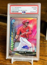2017 Juan Soto /50 RC Refractor Auto PSA 9 Bowman Chrome Scouts Top 100 Rookie