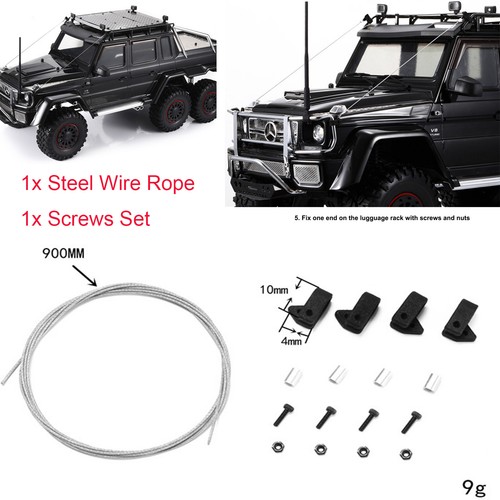 Steel Crossing Wire Rope Car Body Shell Set for TRX-4 TRX-6   G63 G500 RC Car - Picture 2 of 9