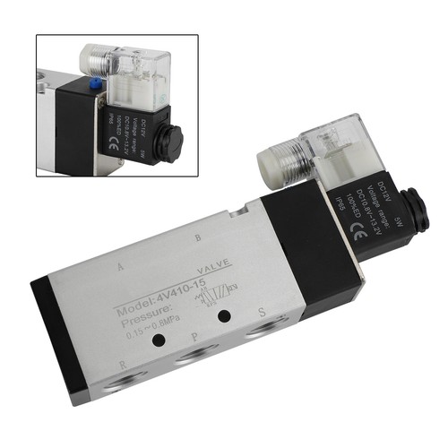 Pneumatic Electric Solenoid Air Valve 4V310-10 DC 12V 2 Position 5 Way PT 1/2"