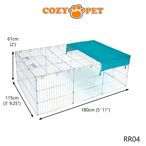Rabbit Run Galvanised Cozy Pet Play Pen Guinea Pig Dog Playpen Puppy Cage Hutch - Picture 85 of 167