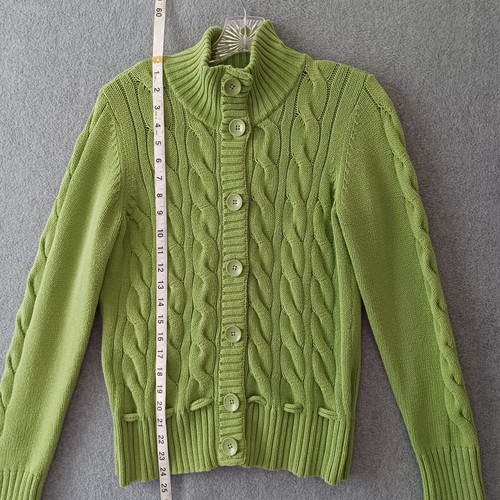 Style & Co Sweater Womens Small Green Long Sleeve Button Up Cardigan Sweater - Picture 12 of 15