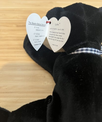 Seltene TY LUKE Beanie Baby 1998/1999 mit Etikettfehlern, super Zustand, holografisch - Bild 4 von 4