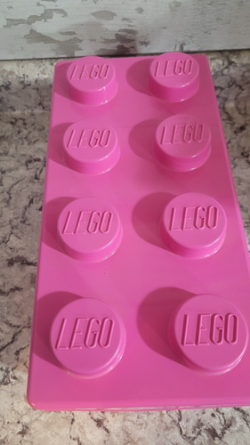 Lego 2012 Duplo Pink Storage Box with Lid - Empty (14'' × 7'' × 7'') - Stackable - Picture 2 of 4