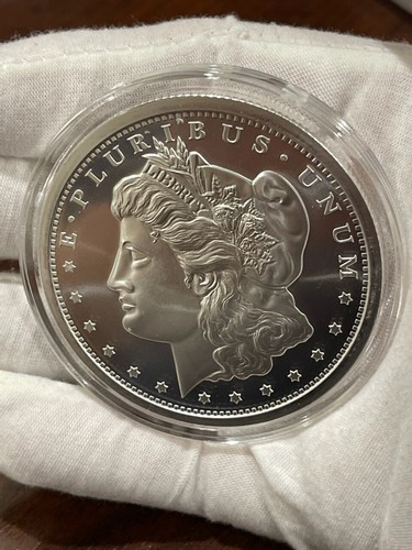 5 oz MORGAN .999 FINE SILVER ROUND MADE IN USA IN A CAPSULE - Picture 1 of 2