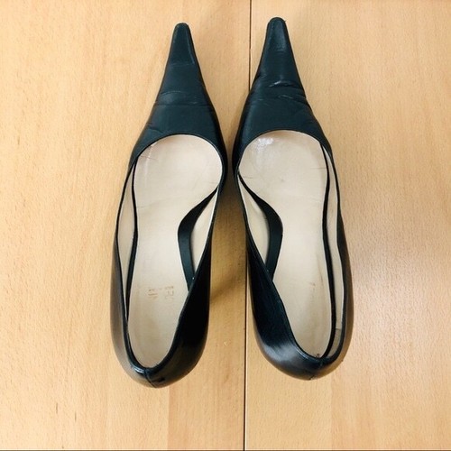 Versace Gianni spitz zulaufende Pumps Damen 7,5 schwarz Leder Schuhe EU 37,5 - Bild 6 von 9