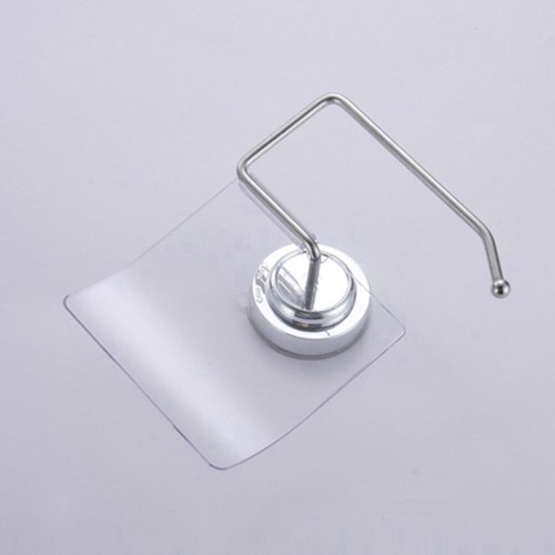 Toilet Paper Roll Holder and Clear Cover Chrome Wall Mounted WC Bathroom Steel - Picture 7 of 7