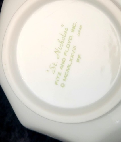 Fitz and Floyd St. Nicholas OCTAGON Bowl 5" 1978 Christmas Santa Made In Japan - Picture 5 of 5