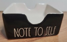 Rae Dunn NOTE TO SELF Post It Holder Desk Organizer Ceramic