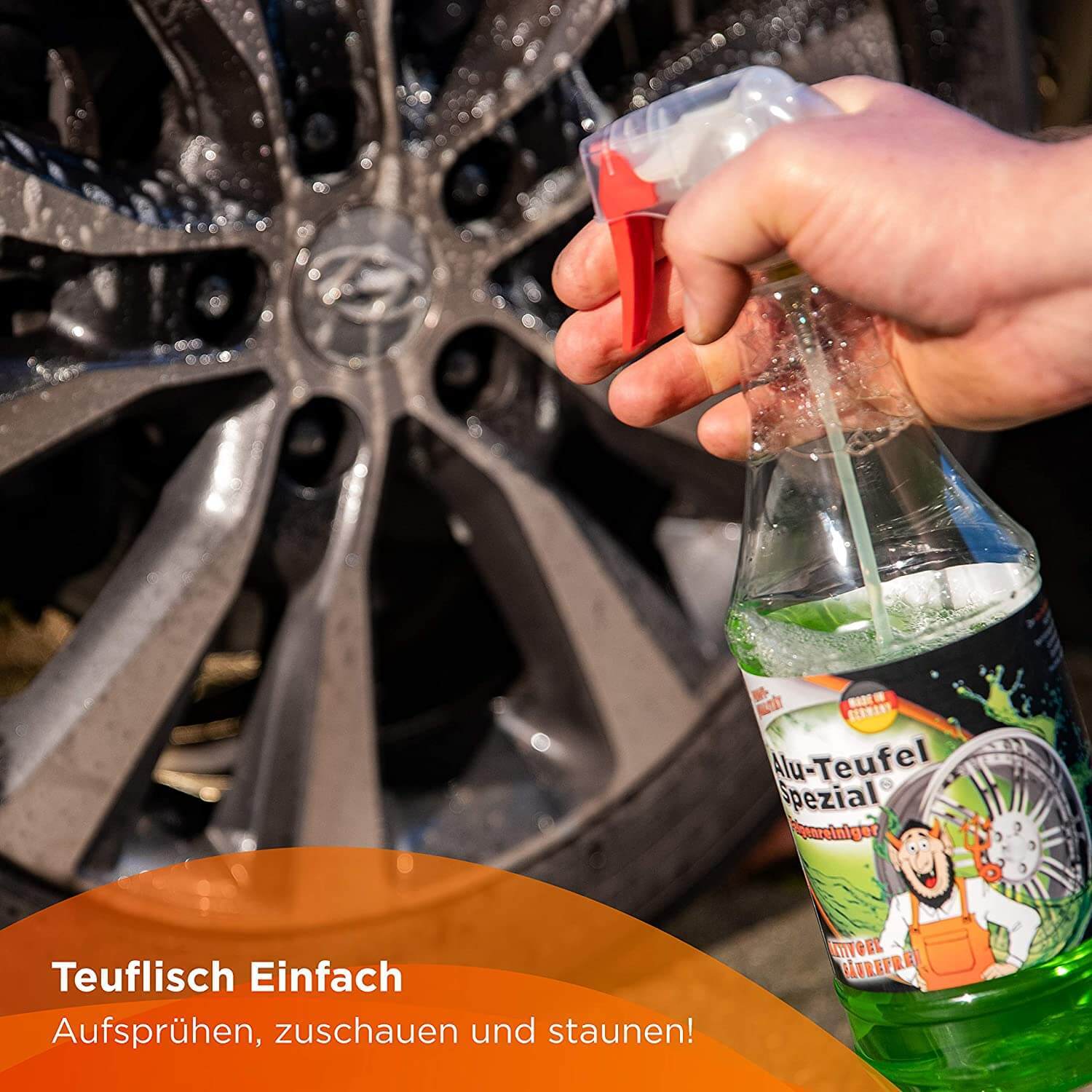 TUGA Alu Teufel Spezial Felgenreiniger Set 2x 1L Felgenbürste 3-teilig