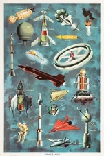 12865.Decoration Poster.Home wall.Room vintage design.Space Age.Retro science