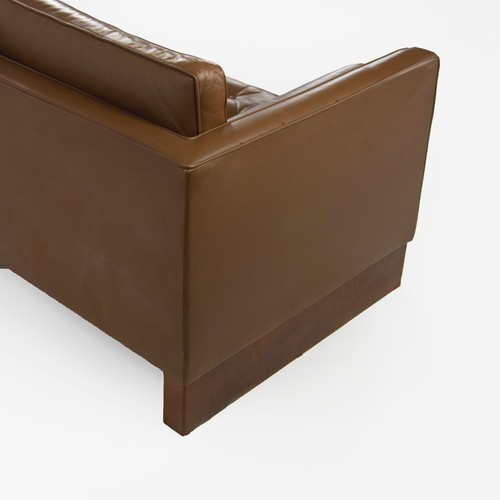 Rare 1960's Mies Van Der Rohe Knoll International Brown Leather Three Seat Sofa - Picture 9 of 10