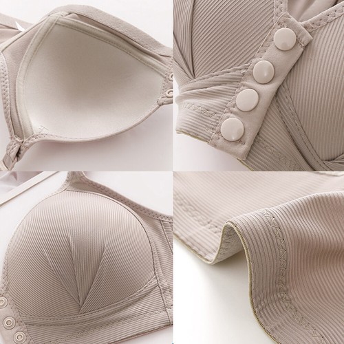 Women Nursing Maternity Bra Push Up Breastfeeding Bralette Wire Free Push Up v - Picture 7 of 24