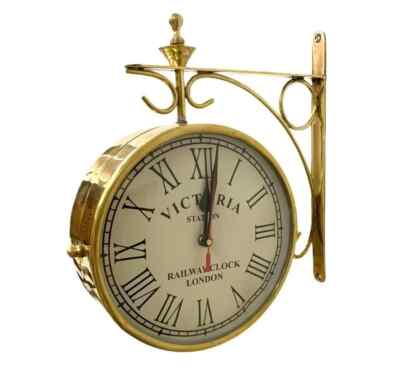 Antique Victoria Station Double Sided Railway Clock Wall Clock Home Decorative