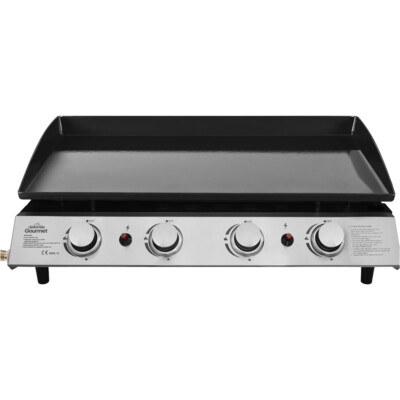 4 Brenner Tragbar Flat Top Plancha Grill - Edelstahl Smash Burger Camping