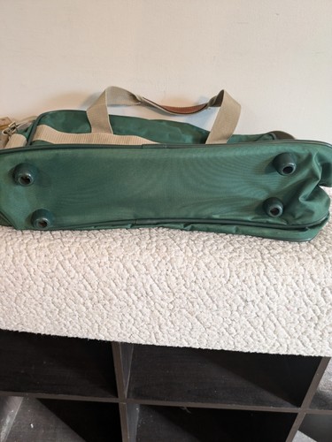 Vintage Jaguar Green and Brown Leather Small/Medium Overnight Duffle Bag - Picture 9 of 13