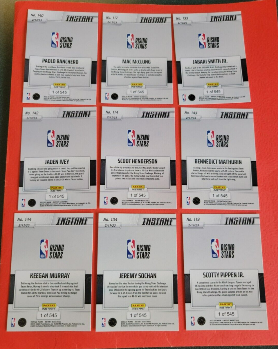 Scoot Henderson '22-23 INSTANT Rookie RISING STAR CARD SET