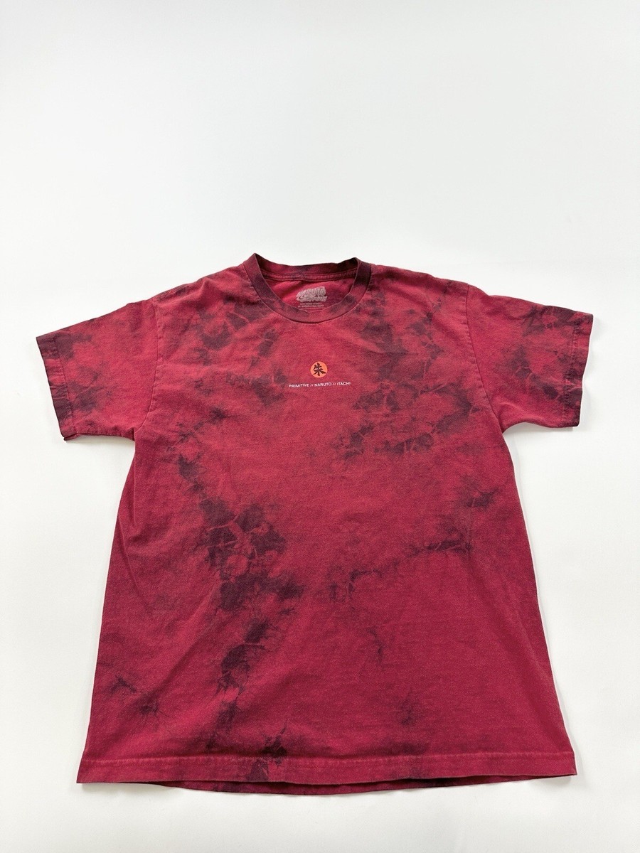 Primitive x Naruto Shirt Men's Medium Red Tie-Dye Itachi Crows