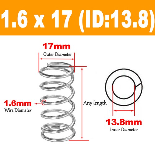 Stainless steel Small Compression Springs Wire Dia 1.6mm OD 16mm-30mm L:10-120mm - Picture 20 of 28
