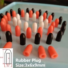 Rubber Plug 3x6x9mm Syringe Tips Caps Injector Dispensing Needle Sealing Plug