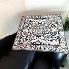 Black Marble Inlay Tabletop MOP Dining & Coffee Table Handmade Decor