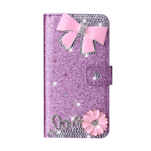 Bow-knot Bling Stand Wallet Case Cover For iPhone 11 Pro 12 13 14 7 8 XS Max - Picture 12 of 16