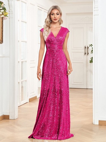 2023 Neu Schauspielerin Elegantes V-Ausschnitt Abendkleid Bodenwischer Kleid Chinesische Größe - Bild 12 von 34