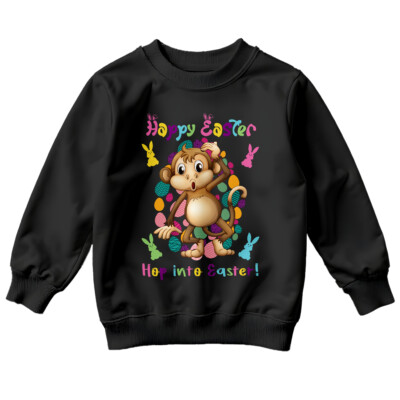 Jungen und Mädchen Affe Frohe Ostern Sweatshirt Pullover süß Feier Outfit #ED
