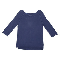 TOMMY HILFIGER Womens Jumper Blue Tight Knit 3/4 Sleeve M