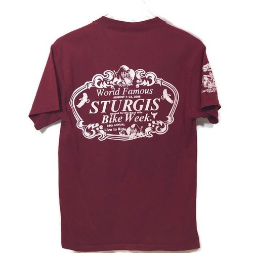 Sturgis Motorcycle Bike Week 2006 South Dakota Mens Shirt Burgundy Tee S - Picture 2 of 8