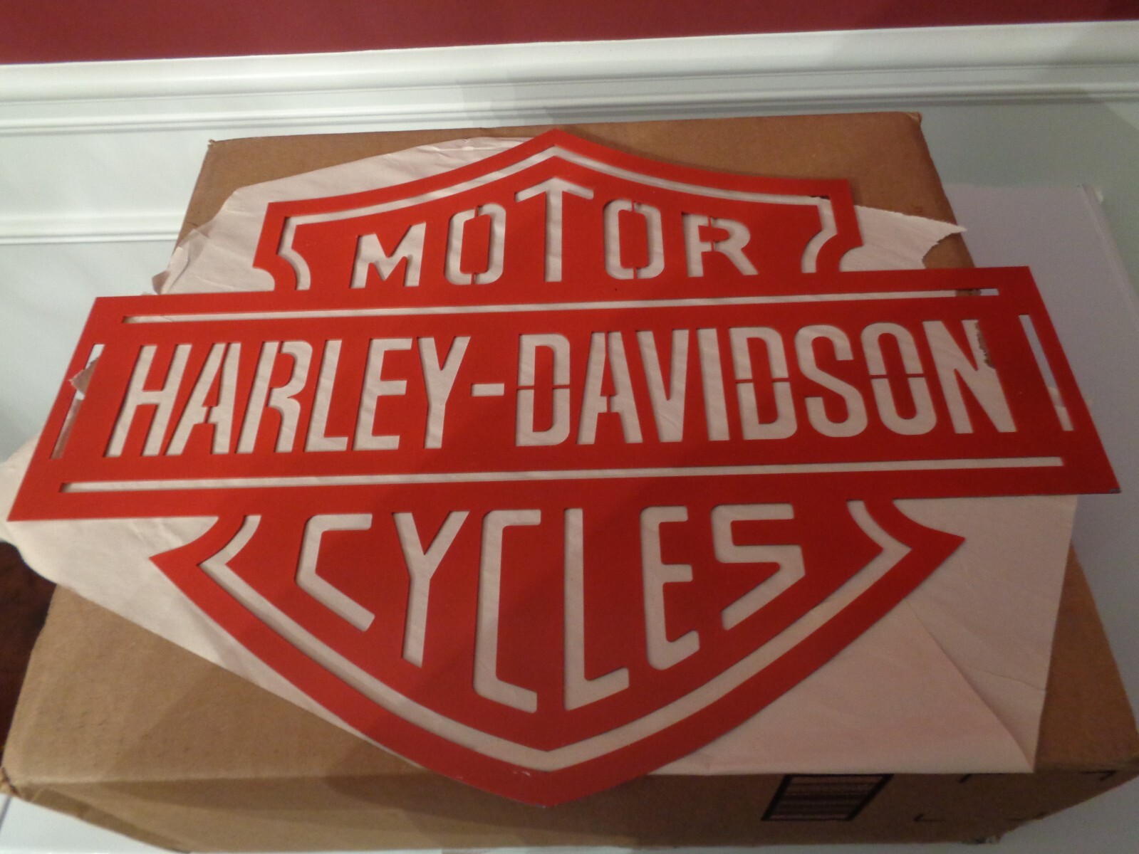 HARLEY DAVIDSON BAR & SHIELD METAL SIGN PAINTED SIGN FOR SHOP GARAGE