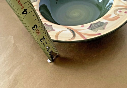 Deb Hrabik handbemalte purpurrote Beeren Suppe/Salat Schüsseln von Demdaco 4 Stück grün - Bild 5 von 6