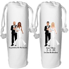 Wedding Wine Gift Bag Personalised Gift for Bride & Groom Prosecco Champagne