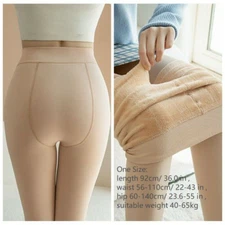 Flawless Legs Fake Translucent Winter Fleece Pantyhose Stretch Sexy Tights Women