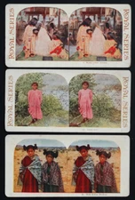 Lot of 3 ANTIQUE Vintage 1890's KIOWA & MOKI INDIAN CHILDREN Stereoview Cards