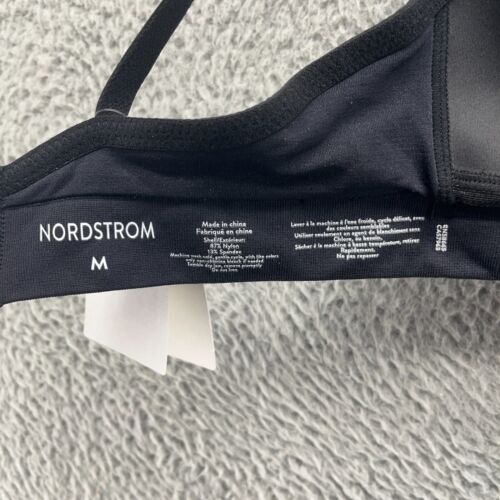 Nordstrom Bra Womens Medium Black Tagless Wire Free Spaghetti Strap Bra New $29 - Picture 3 of 6