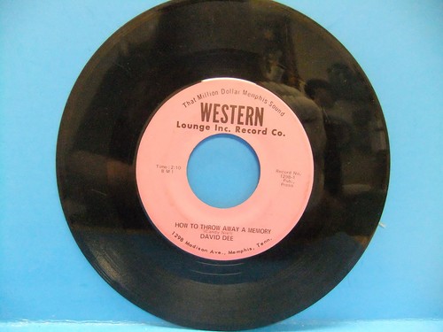 David Dee How To Throw Away A Memory / I Know 45 Western Lounge 1298 Memphis TN - Picture 2 of 3