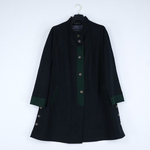 Womens Trachten Coat 2XL Size UK 22 EU 48 Tyrol Charcoal Bauer Loden Overcoat - Picture 2 of 14