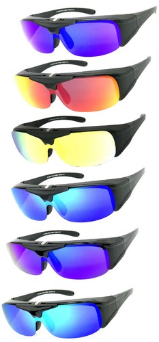 Flip Up Fit Over Sunglasses Polarized Mirror Lens Over PRESCRIPTION GLASSES UV - Picture 2 of 38