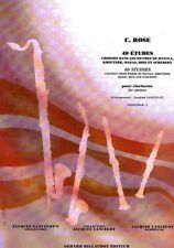 C. ROSE 40 STUDIES FOR CLARINET BOOK 1 BILLAUDOT LANCELOT BRAND NEW ON SALE