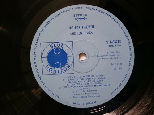 CHICKEN SHACK 100 Ton Chicken *1969 UK BLUE HORIZON LABEL FOC VINYL 1st PRESS* - Foto 5 di 5