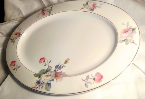 TK Thuny Bohemian Platter Yellow Pink Floral 16” X 11 " Serving Platter - Picture 4 of 8