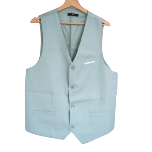 Men's Slim Fit 2-Piece V Neck Casual Suit Vest and Pants Set M - 第 2/7 張圖片