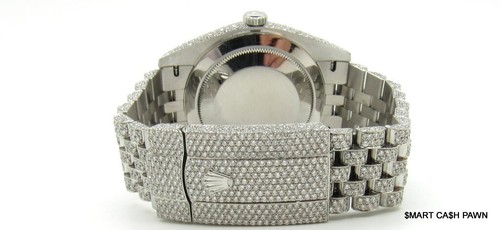 ROLEX 126300 DATEJUST II 41mm CUSTOM ICED OUT 14TCW DIAMOND 2020's JUBILEE WATCH - Picture 6 of 13