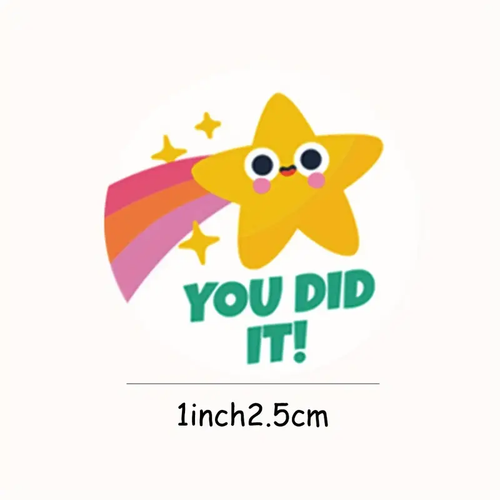 500pc Roll Teacher Reward Fun Motivation Teacher Reward Stickers - New - Picture 2 of 2