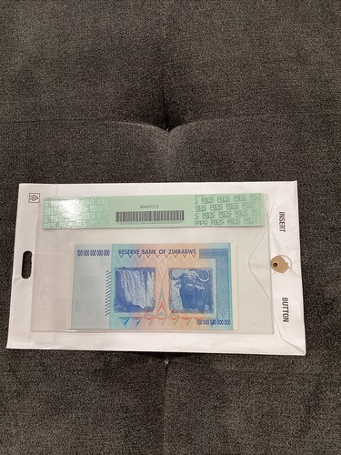 Zimbabwe 100 Trillion Dollars, PCGS 69 PPQ, UNC on hand - Picture 2 of 2