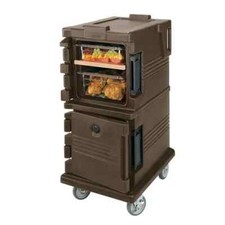 Cambro UPC600131 UltraCamcart Dark Brown Double Stack Heated Fod Pan Carrier