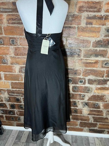 MONSOON "NOTRE DAME" BLACK SILK BEADED HALTER NECK DRESS FITS 8/10 NWT RRP £130 - Picture 6 of 8